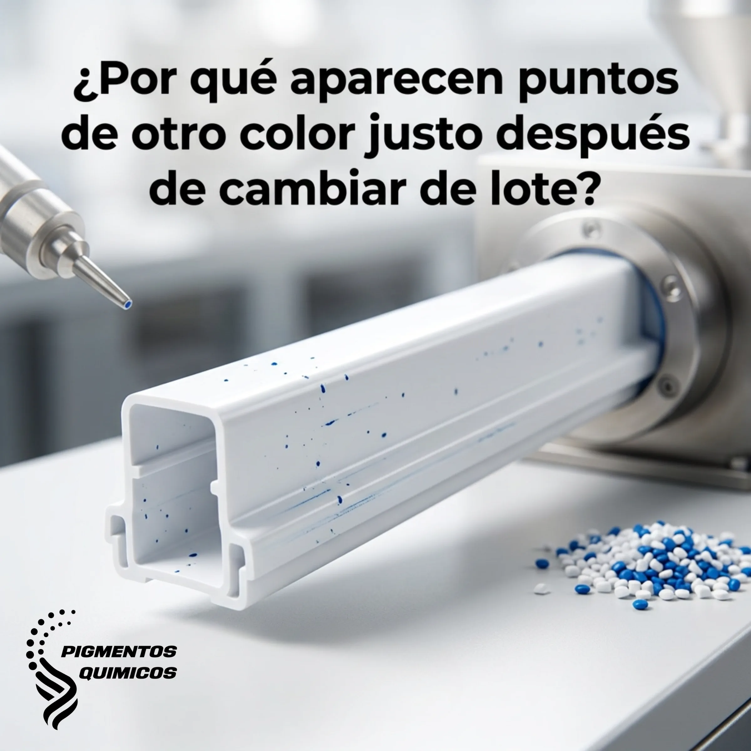 ¿Por qué aparecen puntos de otro color justo después de cambiar de lote?