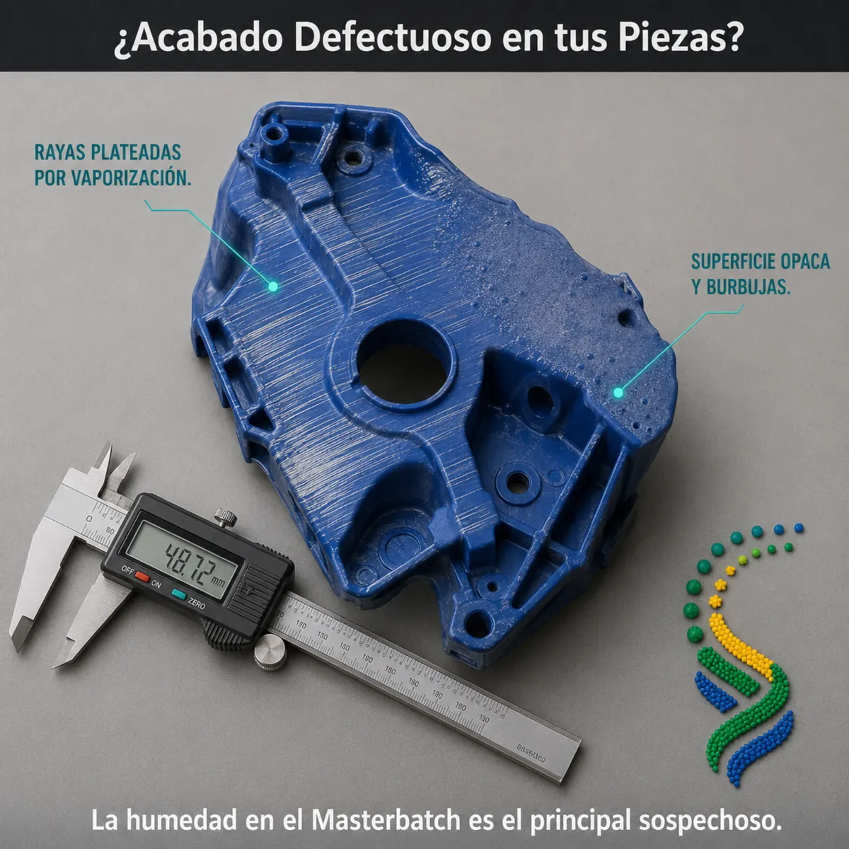 Humedad en el Masterbatch: el enemigo silencioso que arruina el acabado de tus piezas