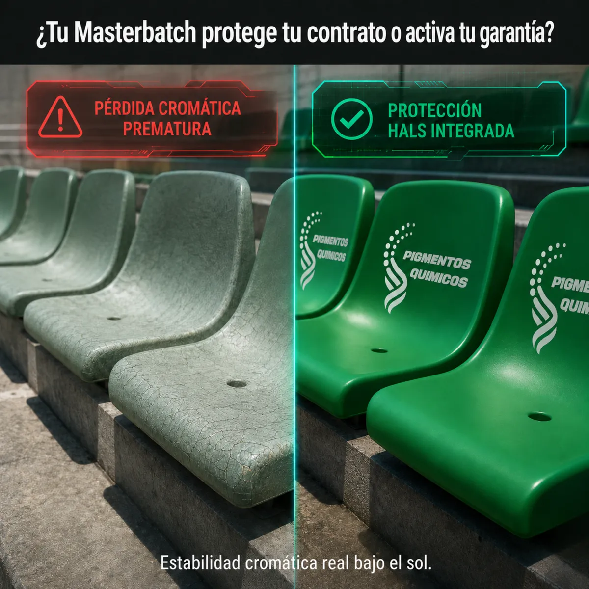 Masterbatch para plásticos: cómo lograr el verde del Mundial con resistencia UV